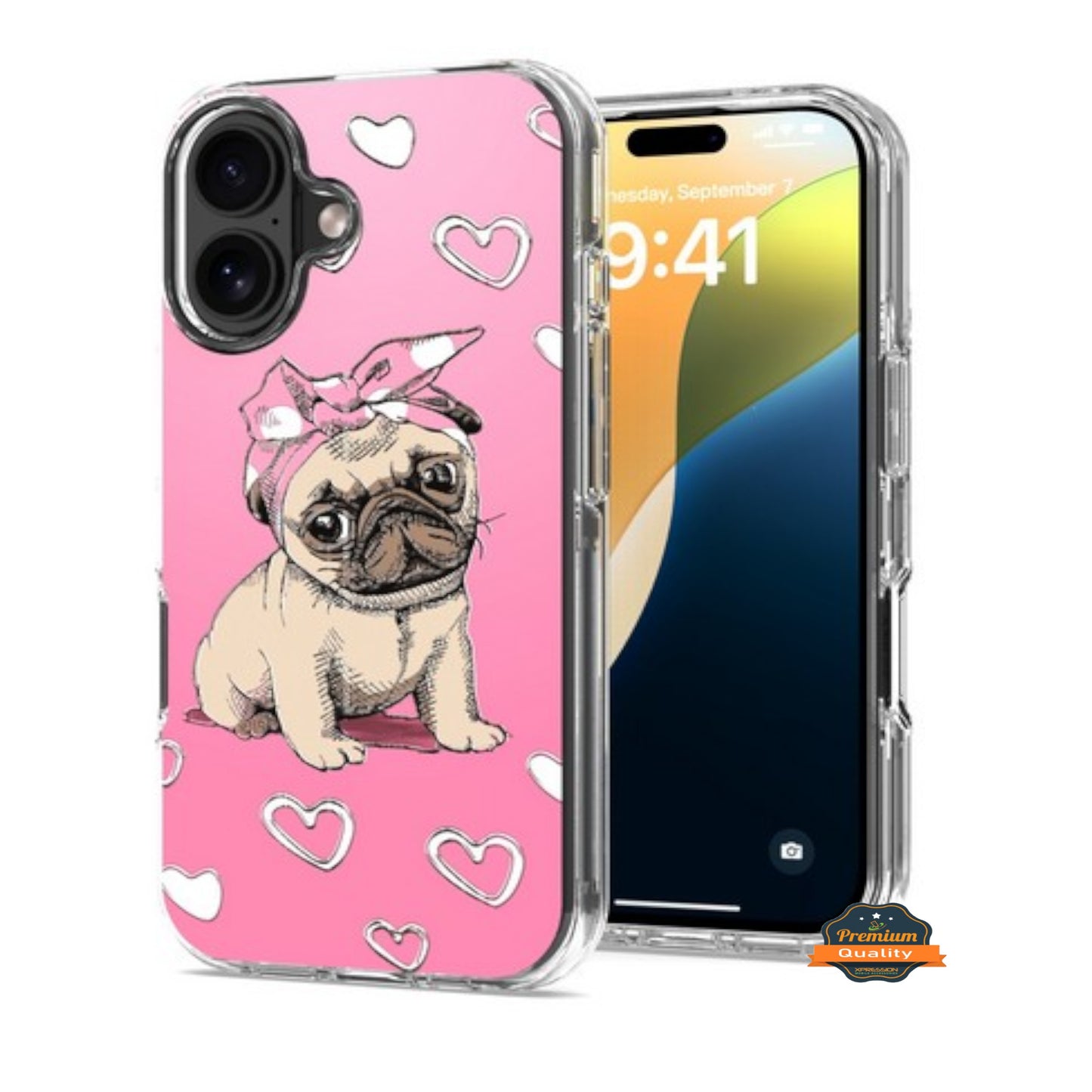 For Apple iPhone 16 Pro Max (6.9") Hybrid Trendy Image Patterns Design Transparent Hard Back Shockproof TPU Rubber Case Cover