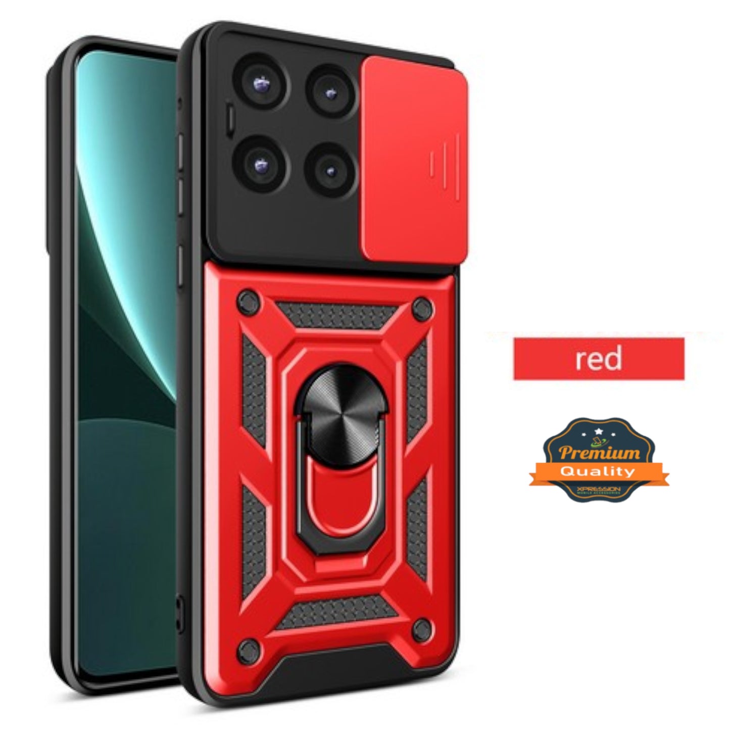 For Motorola Moto G Stylus 5G 2025 Hybrid Shockproof, Built-in Sliding Camera Lens Protection with Magnetic Finger Ring Stand Holder Case Cover