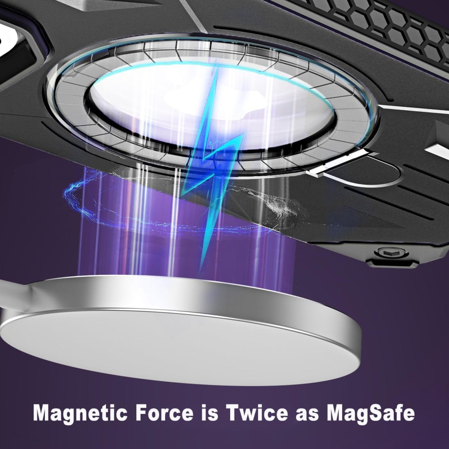 For Apple iPhone 15 Pro (6.1") Hybrid Magnetic Ring Stand Invisible Foldable Military Grade Shockproof Fit with Magsafe Phone Case Cover