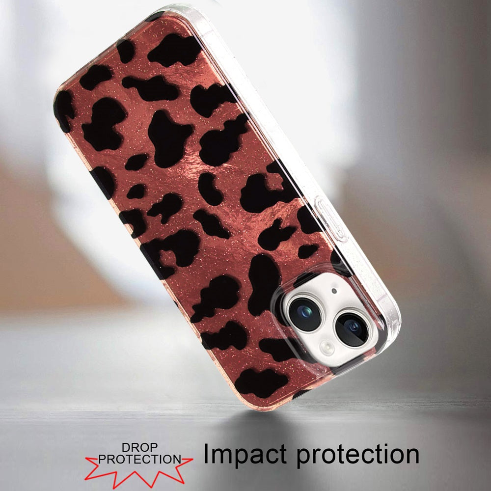 For Samsung Galaxy A16 Glitter Leopard, Fashion Design Animal Skin Print Slim IMD TPU Dual Layer Shockproof Protective Case Cover
