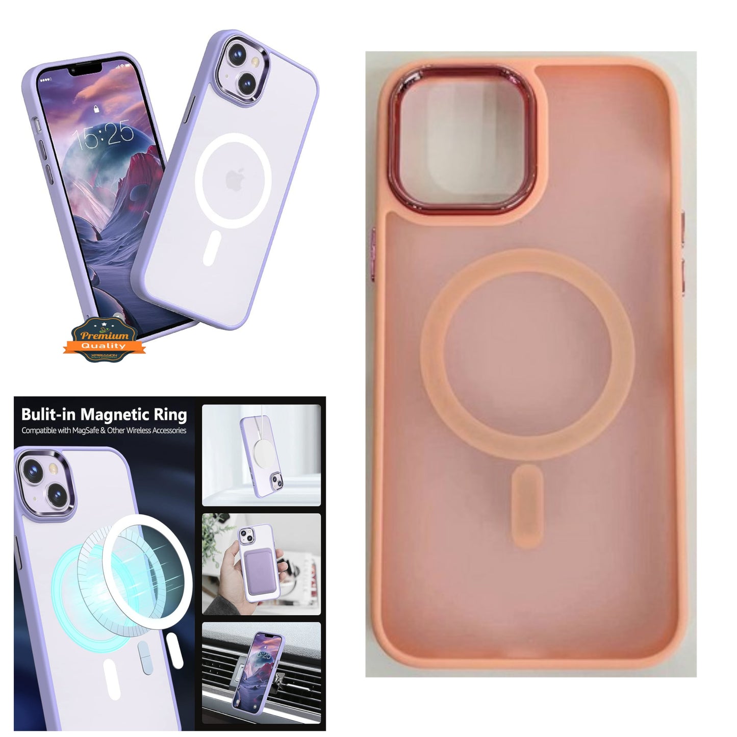 For Apple iPhone 16e /iPhone SE4 Hybrid Strong Magnetic Circle Slim Fit Translucent Matte Back TPU Shockproof Design Case Cover