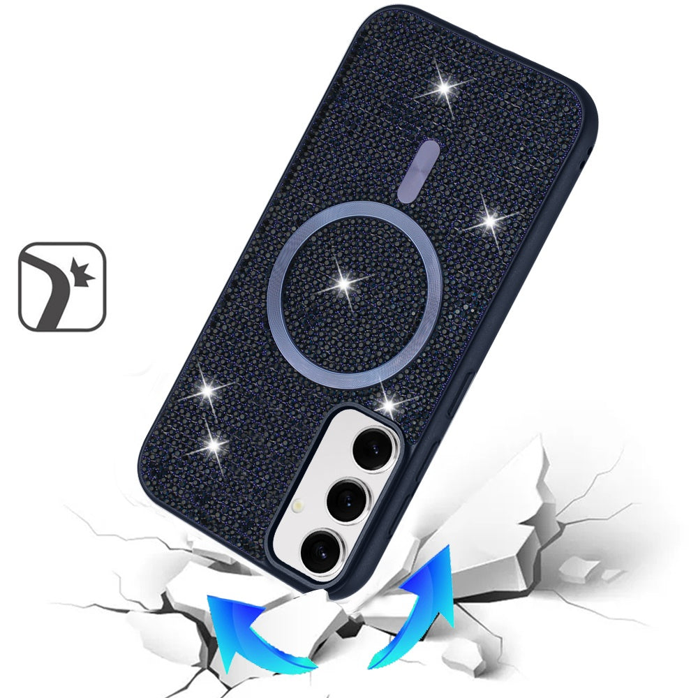 For Samsung Galaxy S25+ /S25 Plus /S24+ Plus Sparkly Diamond Bling Case Rhinestone Skin Hybrid with Magnetic Circle, MagSafe Compatible Case Cover
