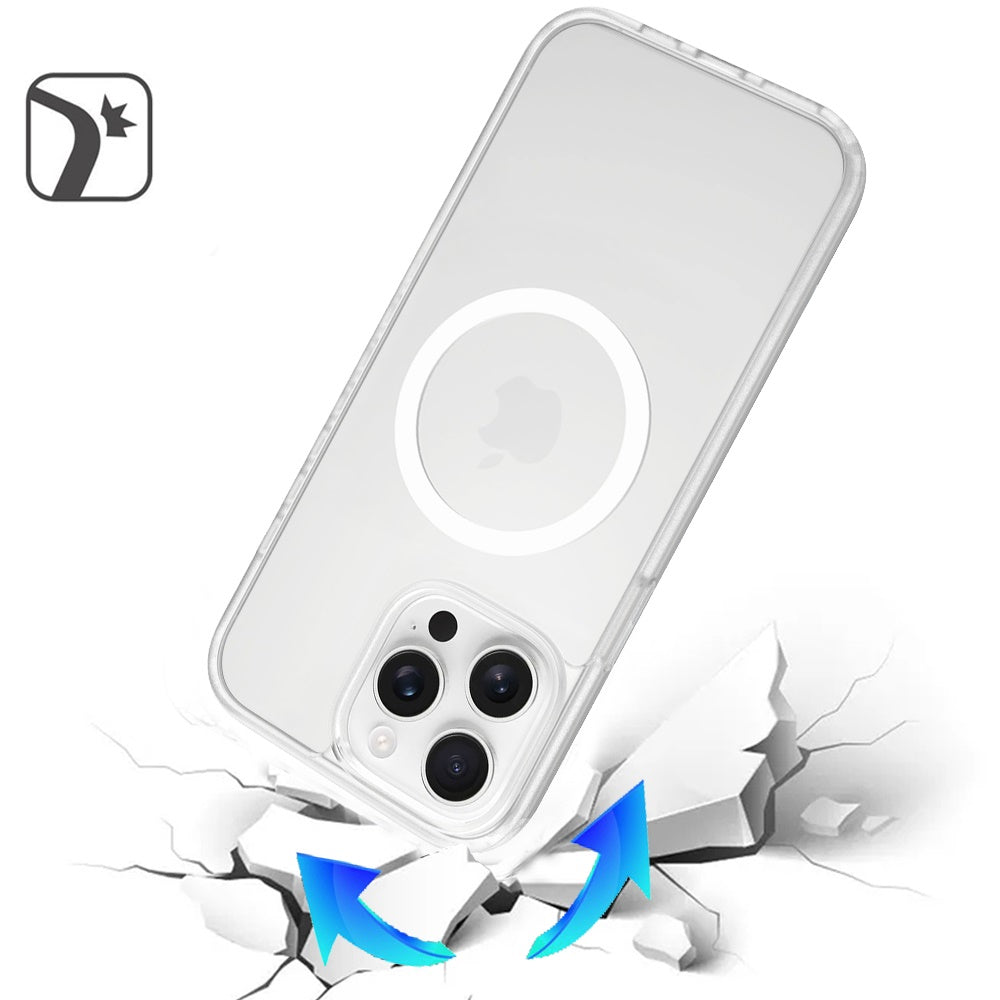 For Apple iPhone 16 Pro (6.3") MagSafe Compatible Case Hybrid Soft TPU Bumper Hard Translucent Matte Back Slim Shockproof Case Cover