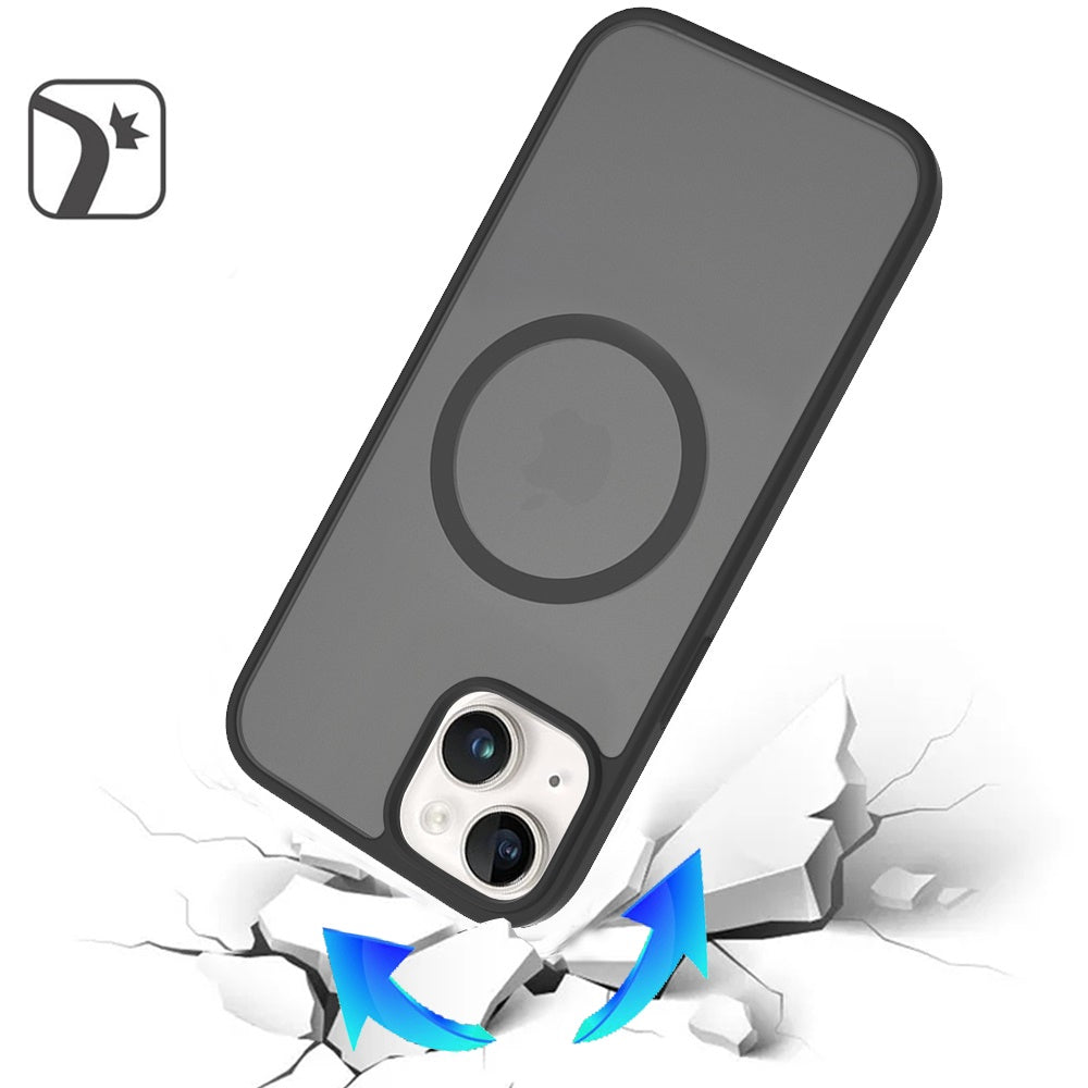 For Apple iPhone 16 Pro (6.3") MagSafe Compatible Case Hybrid Soft TPU Bumper Hard Translucent Matte Back Slim Shockproof Case Cover