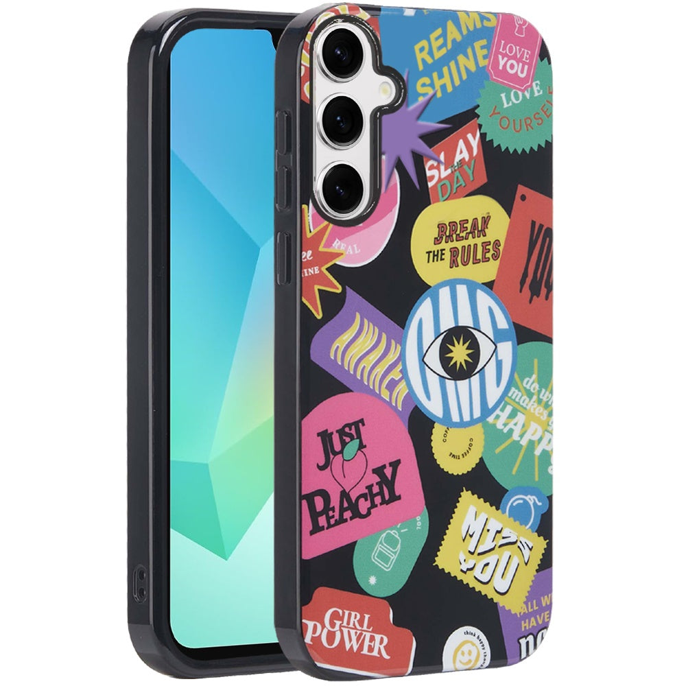 For Samsung Galaxy A16 Fashion Layer Design Slim IMD TPU Protective, Shockproof Hybrid Stylish Durable Hard PC Case Cover