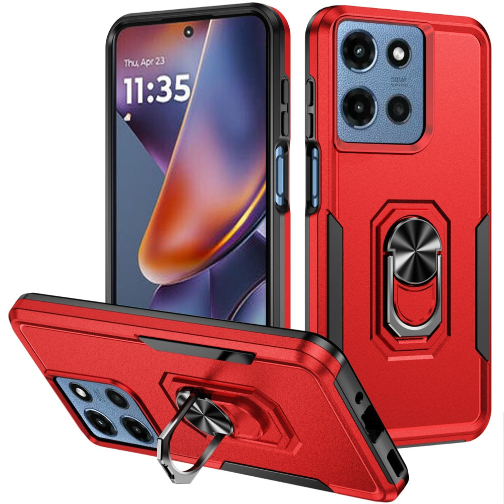 For Samsung Galaxy A16 5G Hybrid Rugged Tough 2in1 Drop-Proof Protection Military Grade Armor with Metal Ring Stand Case Cover