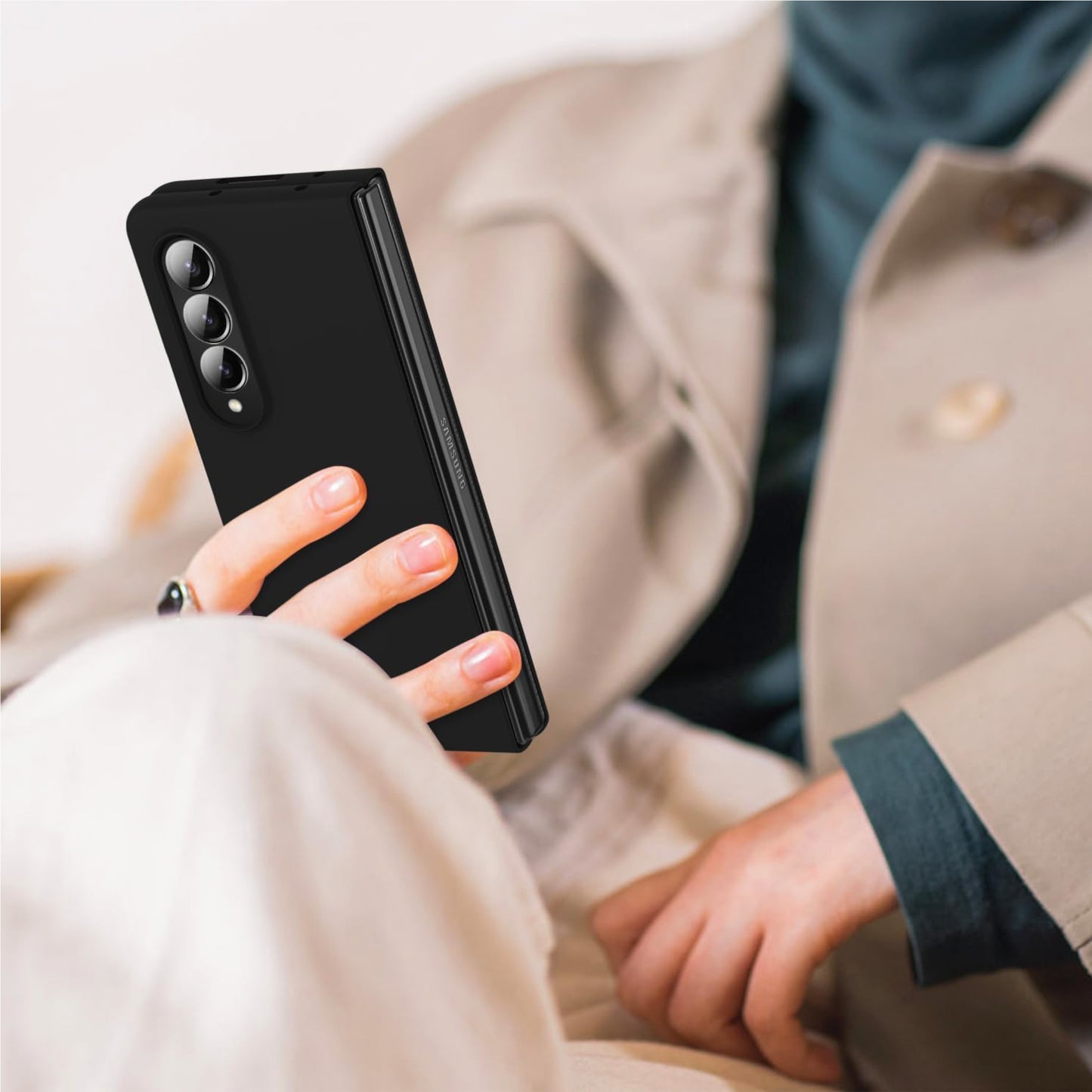 For Samsung Galaxy Z Fold 7 Hybrid Slim Premium Matte Finish TPU Rubber Anti-Slip Grip Full Protection Shockproof Case Cover
