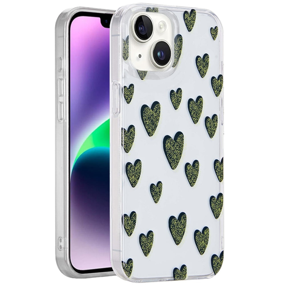 For Apple iPhone 14 /13 Fashion Layer Design Slim IMD TPU Protective, Shockproof Hybrid Stylish Durable Hard PC Case Cover