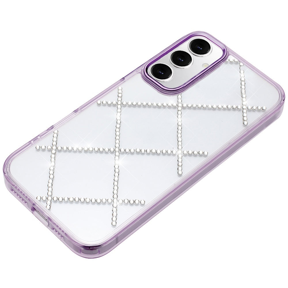 For Samsung Galaxy A16 5G Gem Glitter Diamond Bling Clear Hybrid TPU Cover, Colorful Shockproof Protective Back, Slim Fit for Women Girls Case Cover