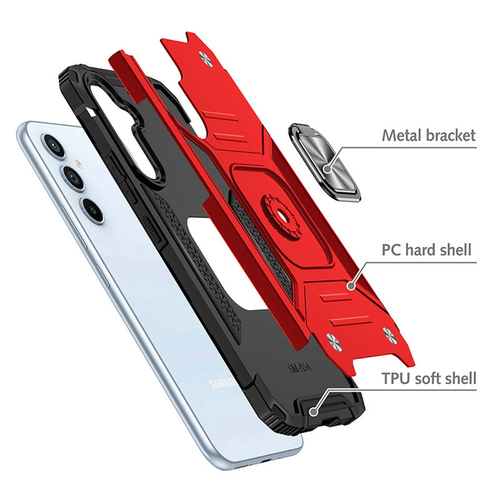For Samsung Galaxy A26 Armor Hybrid Magnetic Stand with Ring Holder Kickstand Shockproof Heavy-Duty Durable Rugged TPU Dual Layer Case Cover