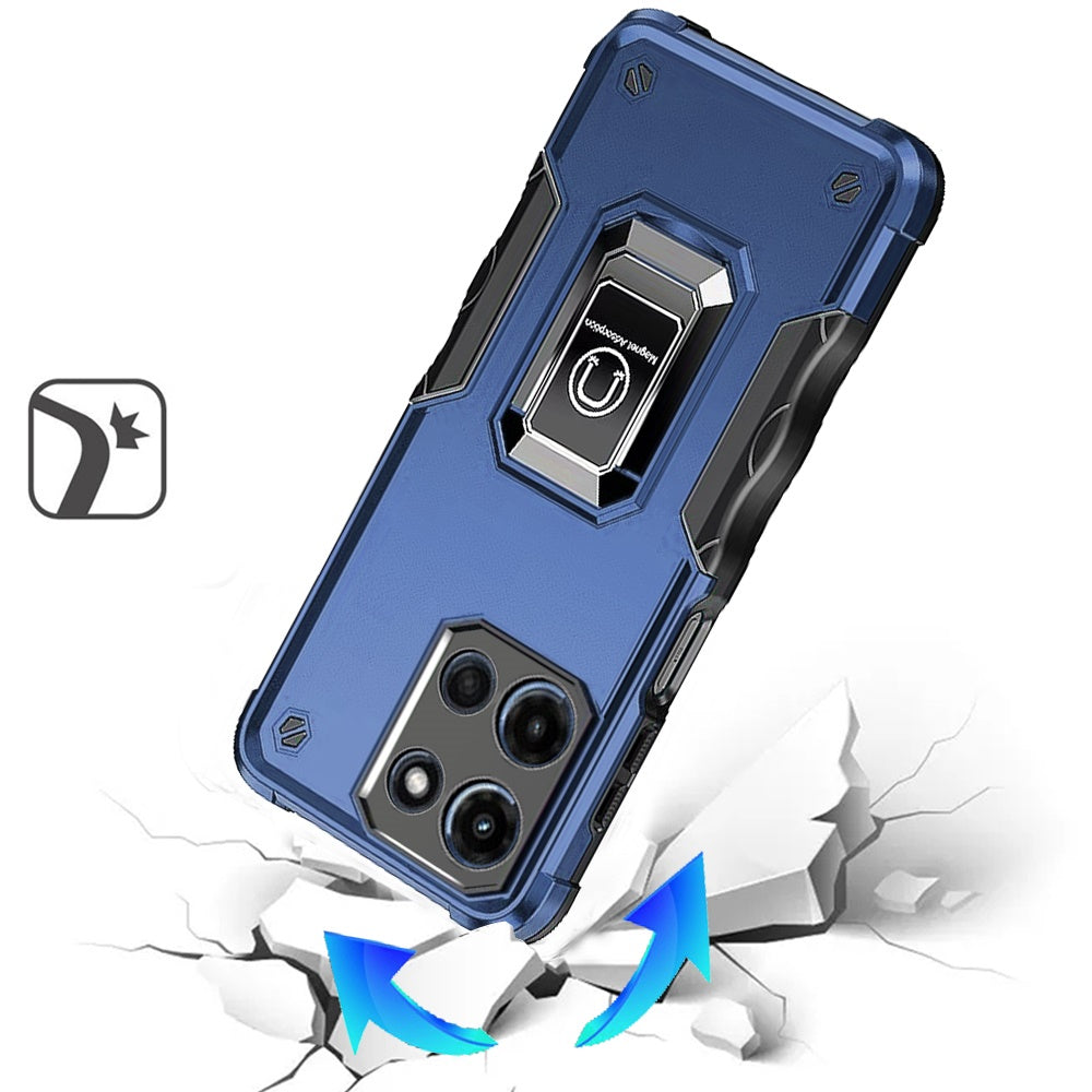 For Motorola Moto G 5G 2025 Hybrid Stand Magnetic Ring Holder Kickstand Heavy Duty Rugged Drop Silicone & Hard PC Shockproof Case Cover