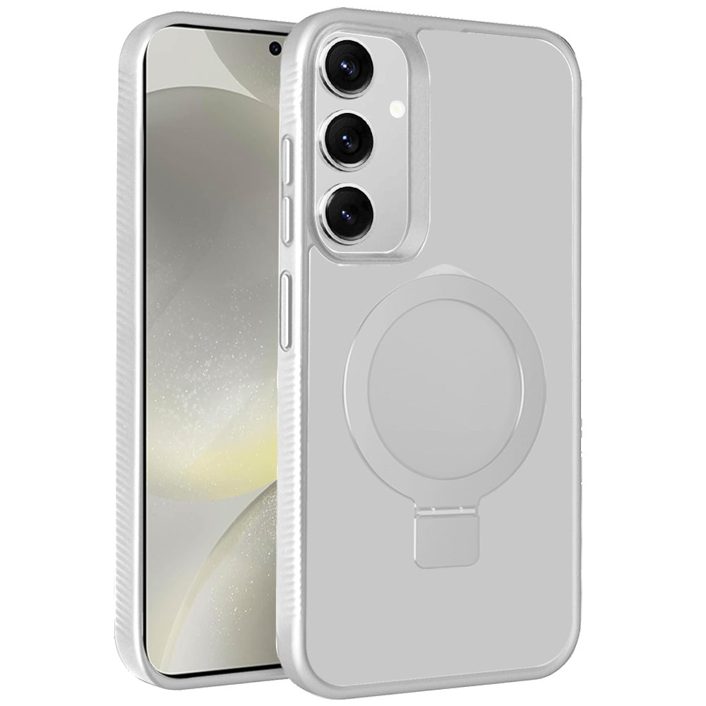 For Samsung Galaxy S25+ /S25 Plus /S24+ Plus Magnetic Circle Kickstand with MagSafe Compatibility, Matte Skin, Rugged Bumper, and Ring Holder Case Cover