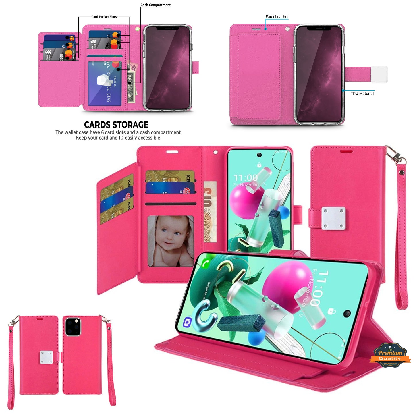 For Samsung Galaxy A16 5G Wallet PU Leather Credit Card ID Cash Holder Slot Dual Flip Pouch with Stand and Strap Case Cover