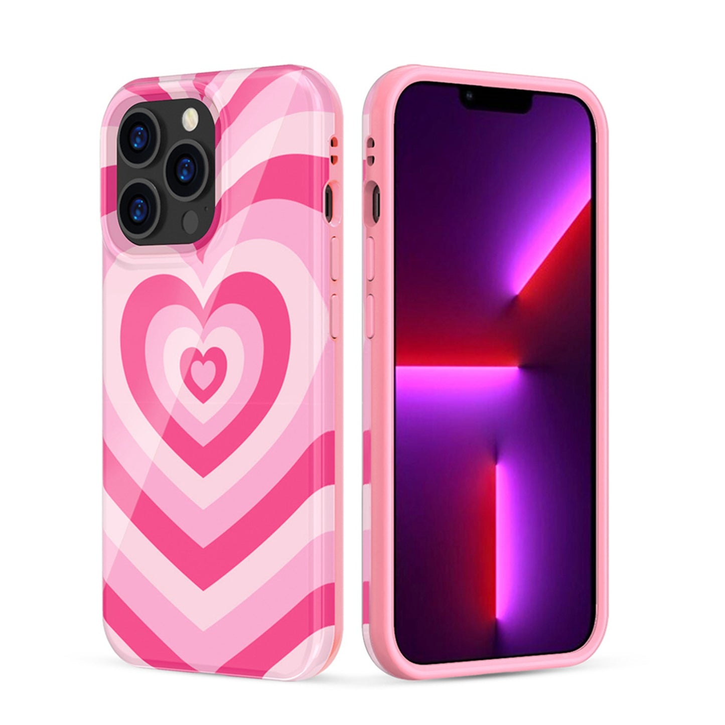 For Apple iPhone 15 Pro Max (6.7") Pattern Design Bling Glitter Shockproof Hybrid Soft TPU Frame and Hard Back Slim Phone Case Cover