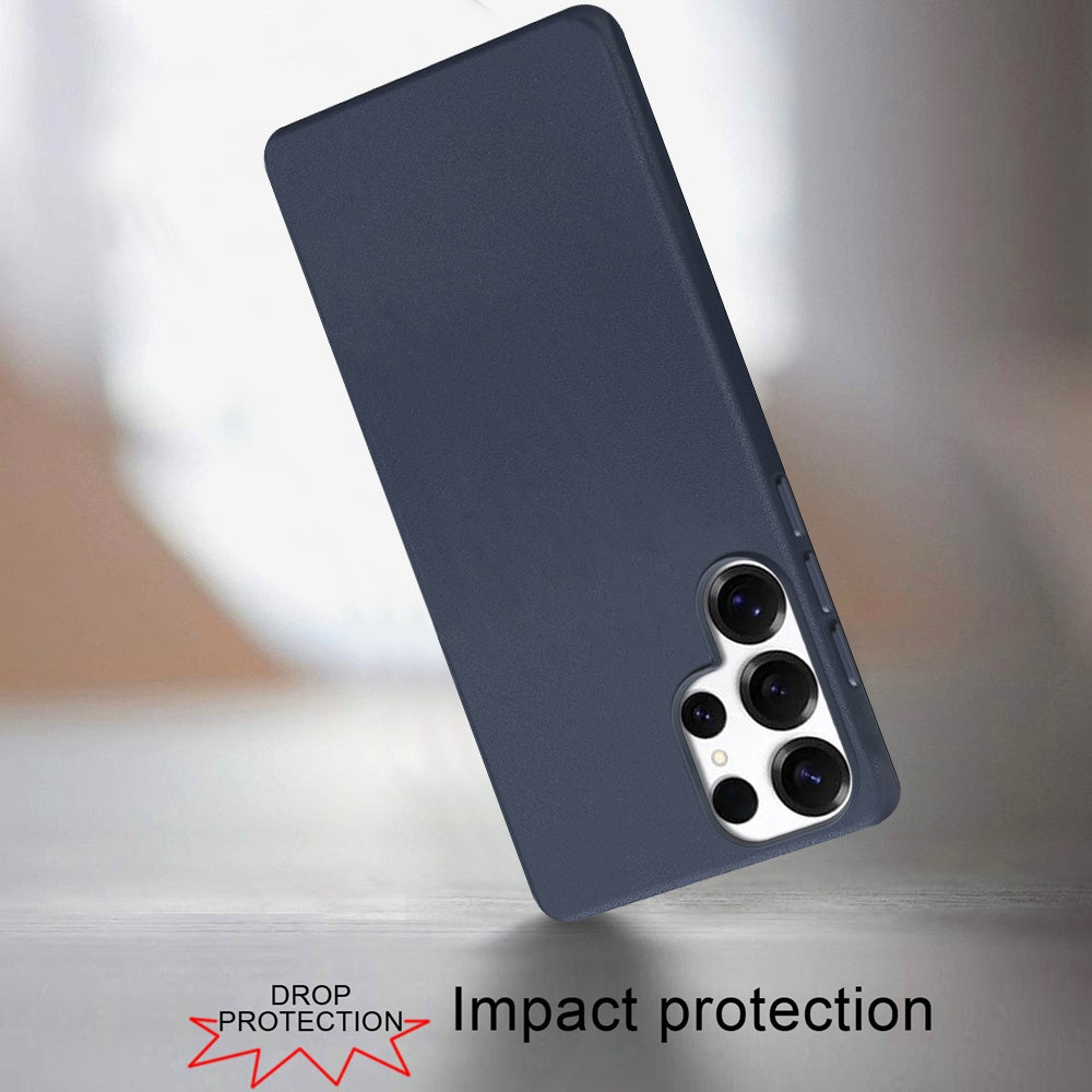 For Samsung Galaxy S25 Ultra MagSafe Compatible Original Invisible Circle PU Leather Hybrid with Colored Metal Buttons Case Cover