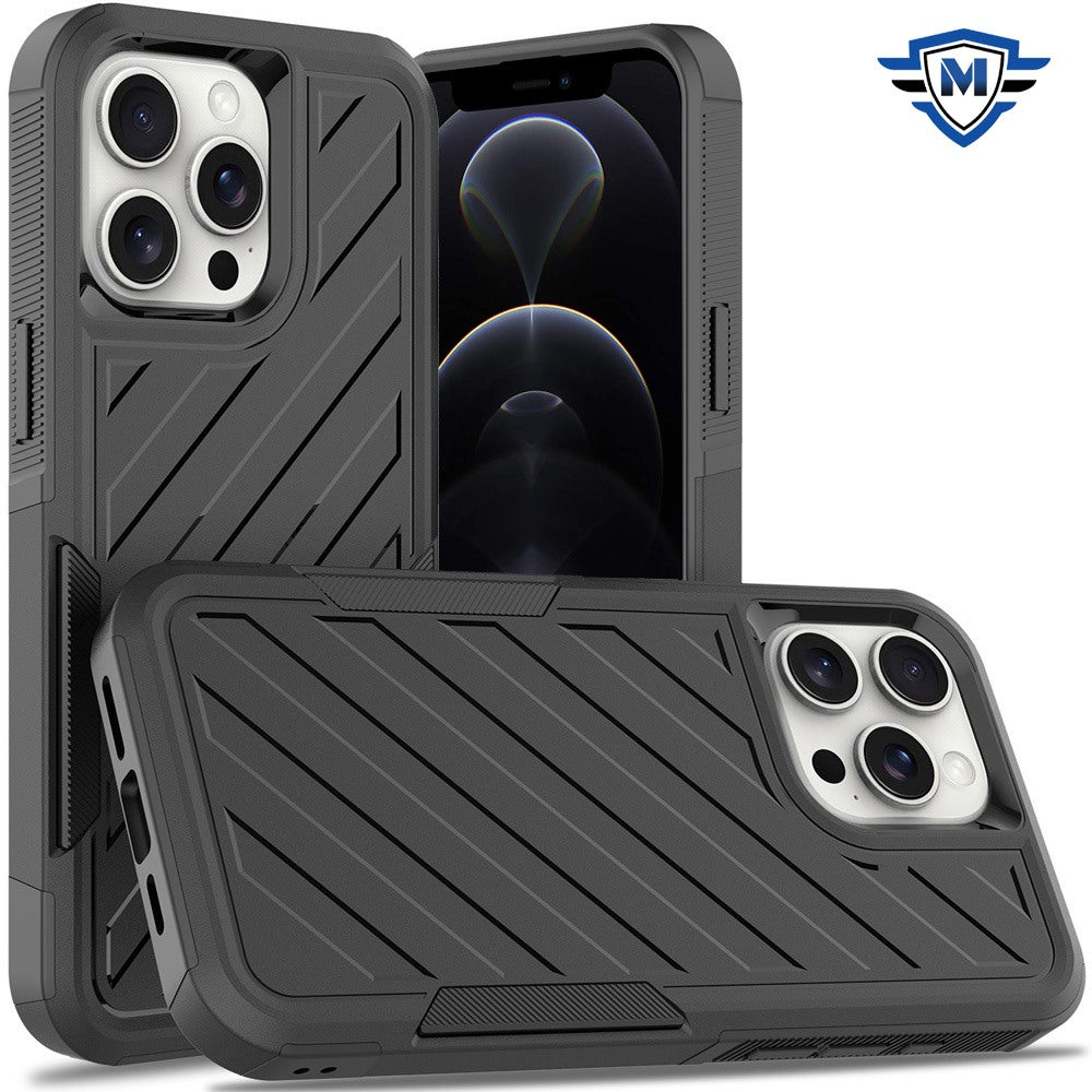 For Samsung Galaxy A16 5G Premium Design Hybrid lined Shockproof Rugged Textured 2in1 Hard PC & Silicone TPU Non Slip Tough Case Cover