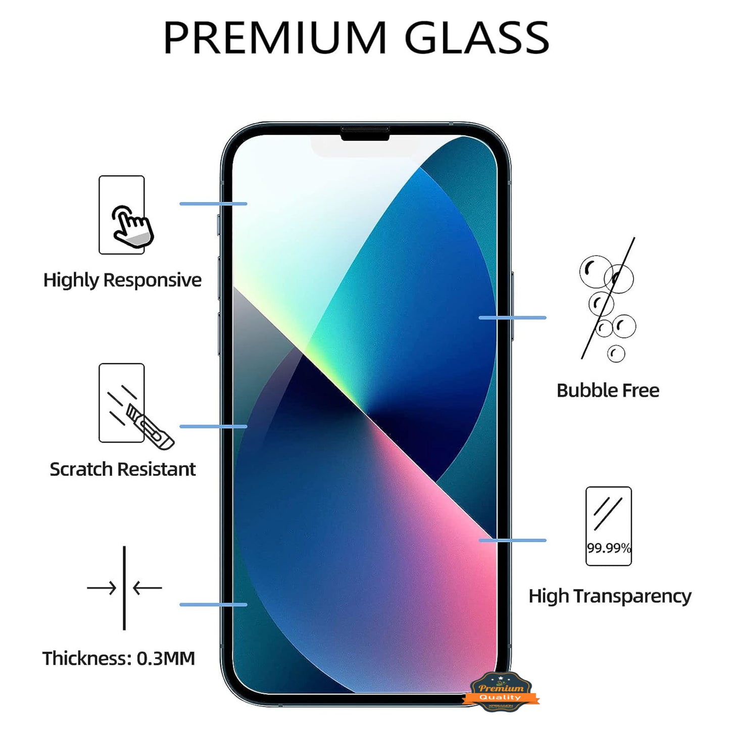 For Cricket Outlast 5G (2024) Tempered Glass Screen Protector Premium HD Clear, Case Friendly, 3D Touch, Anti-Bubble Film, 9H Hardness Case Cover Clear