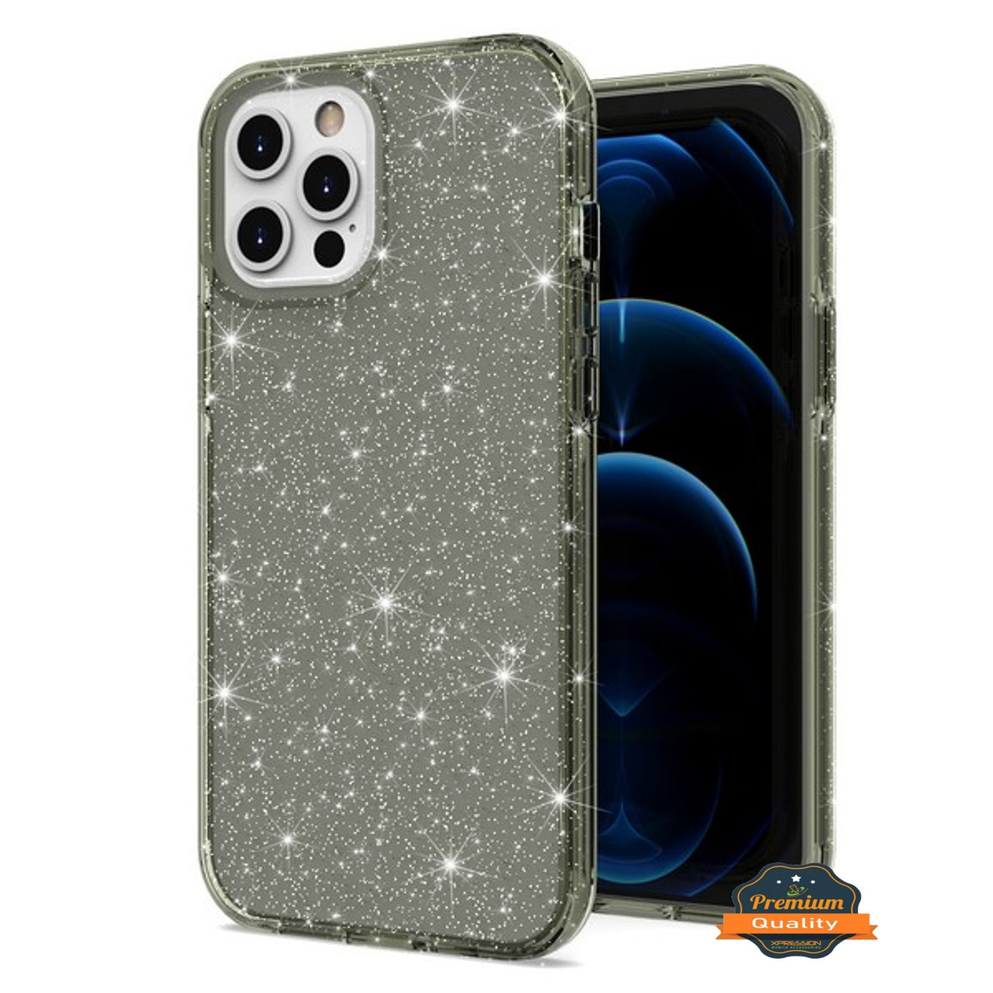 For Apple iPhone 15 Pro Max (6.7") Glitter Sparkle Bling Shiny Slim Hybrid Shockproof Rubber Silicone Soft TPU Protective Phone Case Cover