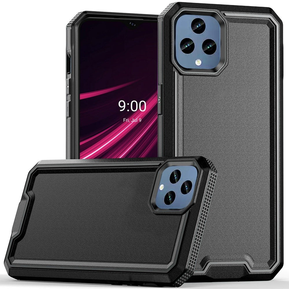For Samsung Galaxy A16 5G Tough Modern Fused Hybrid Armor Hard PC TPU Rubber Shockproof Drop Protection Impact Case Cover Black