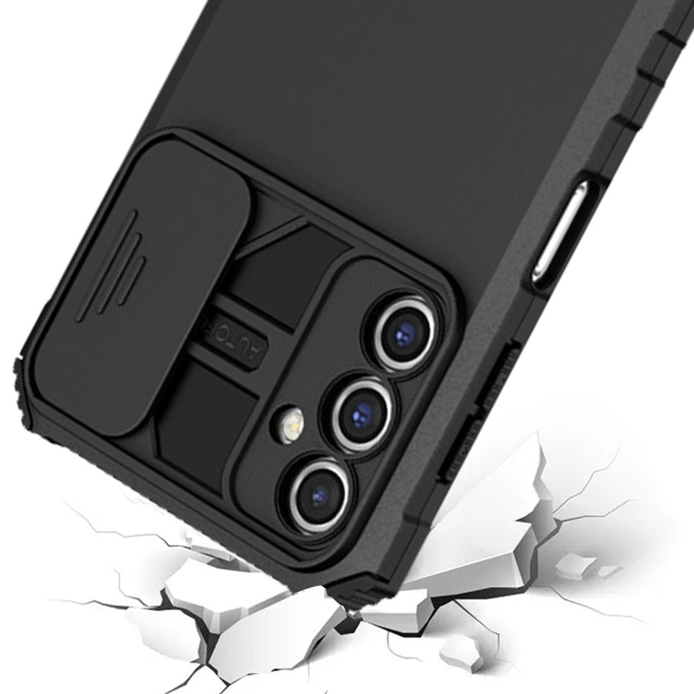 For Samsung Galaxy A16 5G Hybrid Hard PC & TPU Rubber Shockproof with Easy Viewing Kickstand & Covered Camera Protection Case Cover