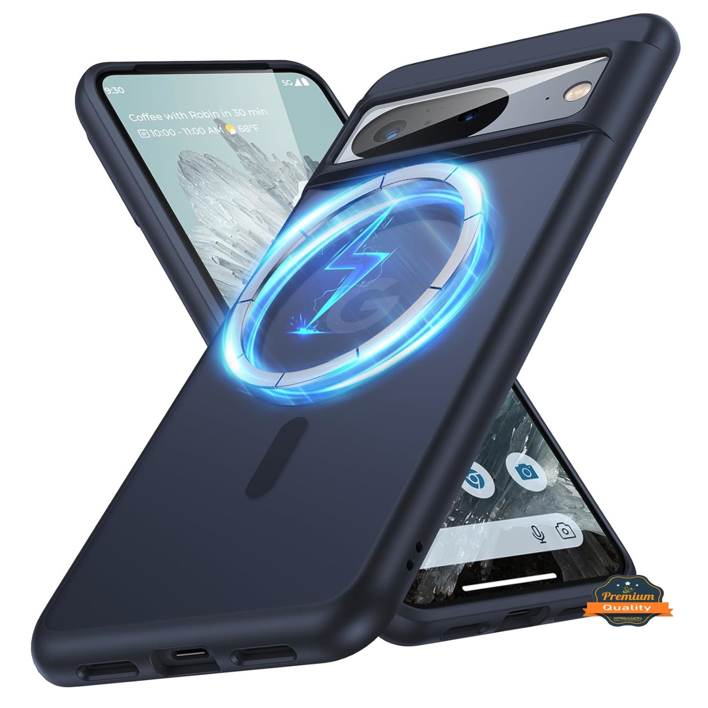 For Google Pixel 10 Pro XL Frosted Translucent Case with MagSafe Compatible Slim, Shockproof Protective Matte TPU Military Grade Tough Case Cover Black