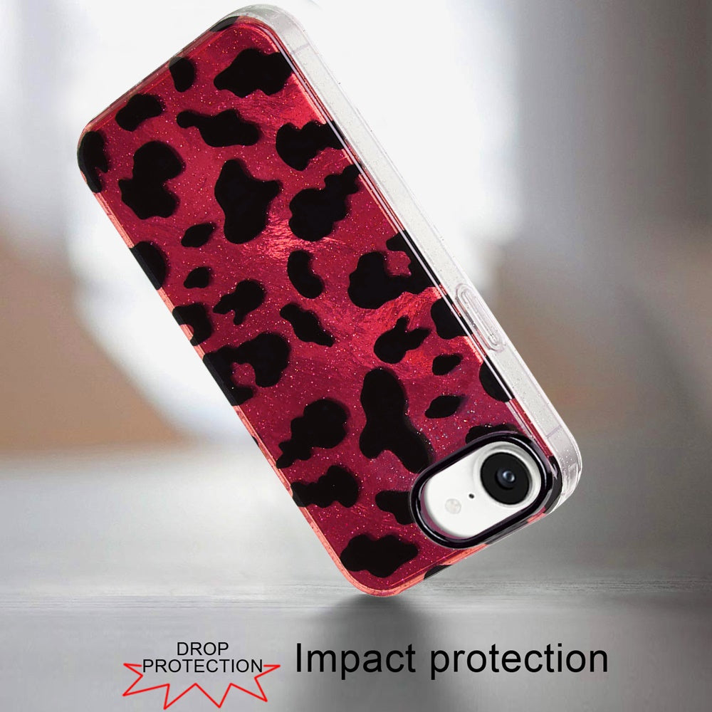 For Samsung Galaxy A16 Glitter Leopard, Fashion Design Animal Skin Print Slim IMD TPU Dual Layer Shockproof Protective Case Cover