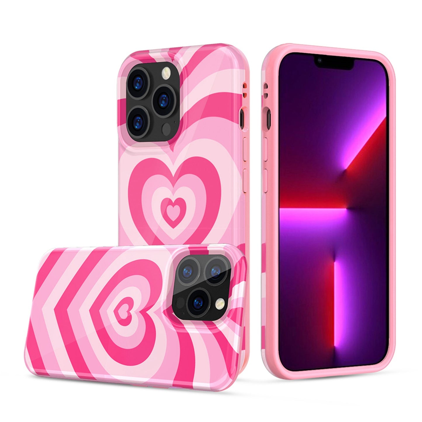For Apple iPhone 15 Pro Max (6.7") Pattern Design Bling Glitter Shockproof Hybrid Soft TPU Frame and Hard Back Slim Phone Case Cover