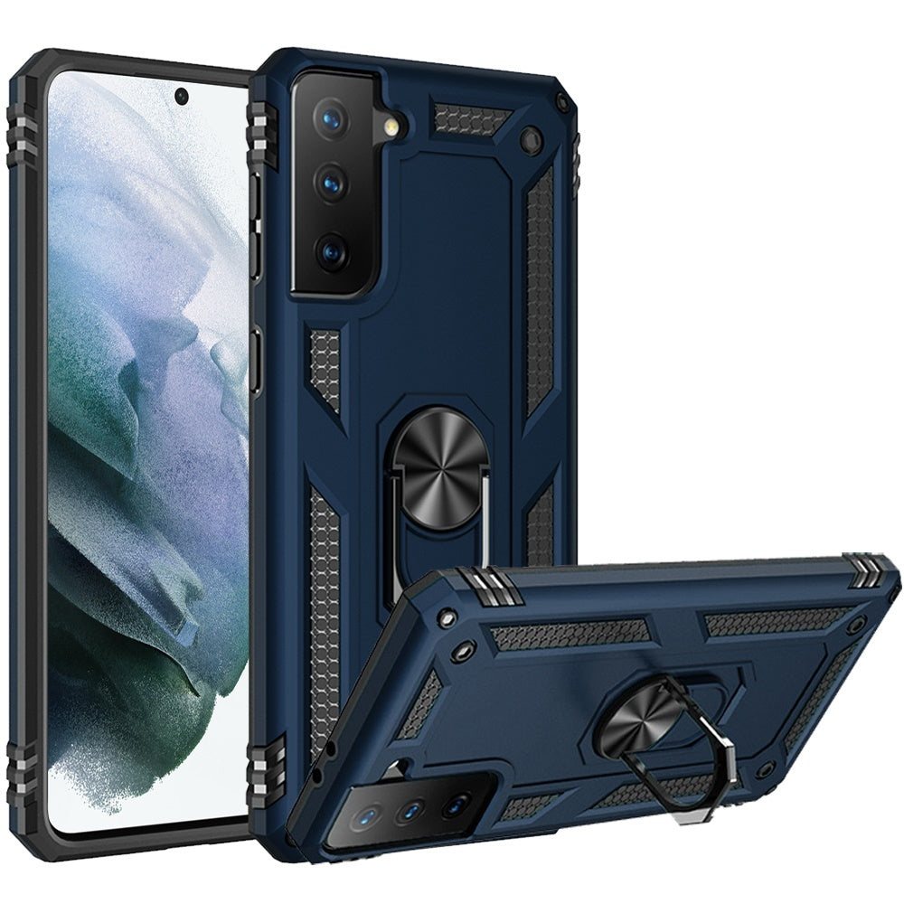 For Samsung Galaxy S21 Military Grade Heavy Duty Rugged Dual Layers Full Body Shockproof Hybrid Protection with Ring Kickstand Case Cover