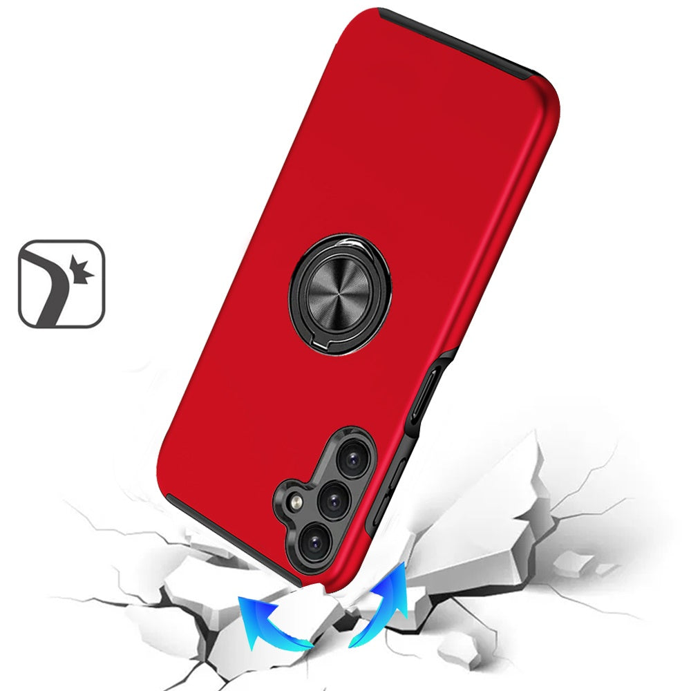 For Samsung Galaxy A36 Hybrid 360 Degree Rotatable Metal Invisible Ring Stand Holder Slim Fit Magnetic Car Mount Shockproof Case Cover