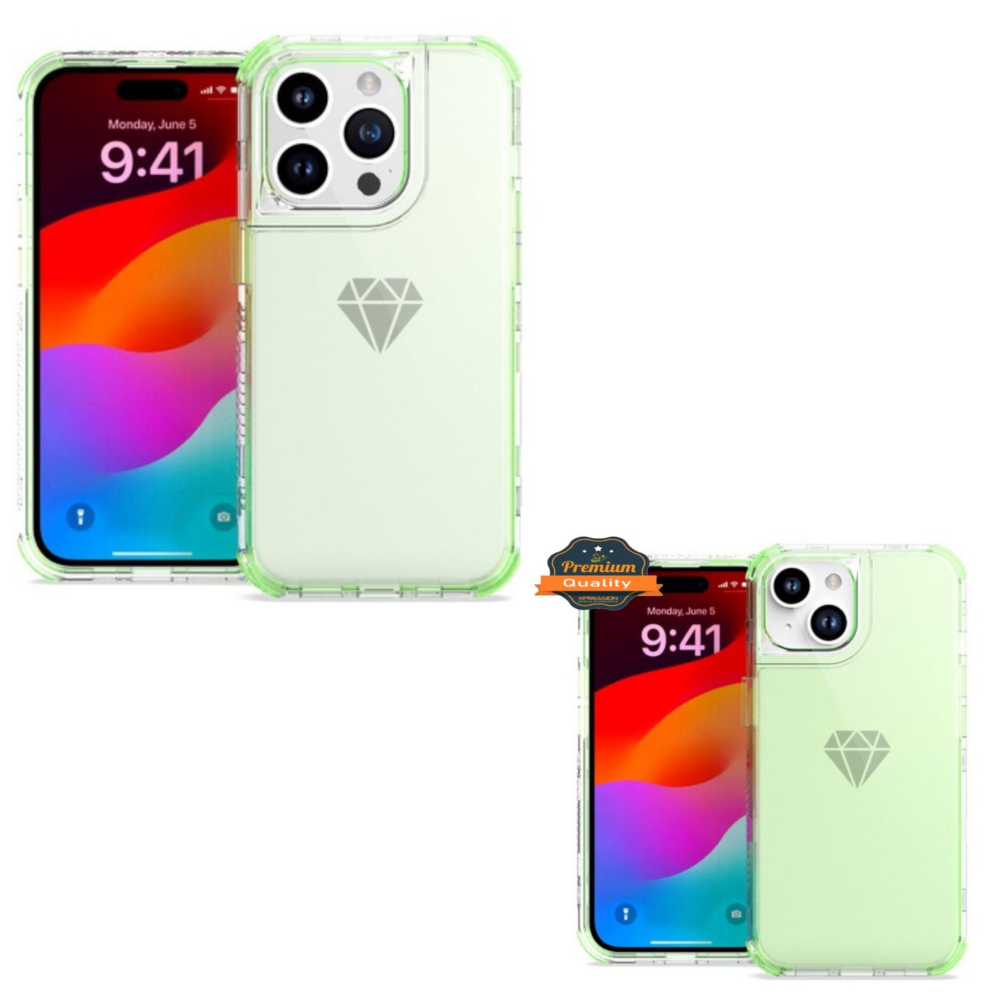 For Apple iPhone 15 Pro Max (6.7") Hybrid Transparent 3in1 Corner Tough Durable Detachable Shockproof Frame Hard PC Phone Case Cover