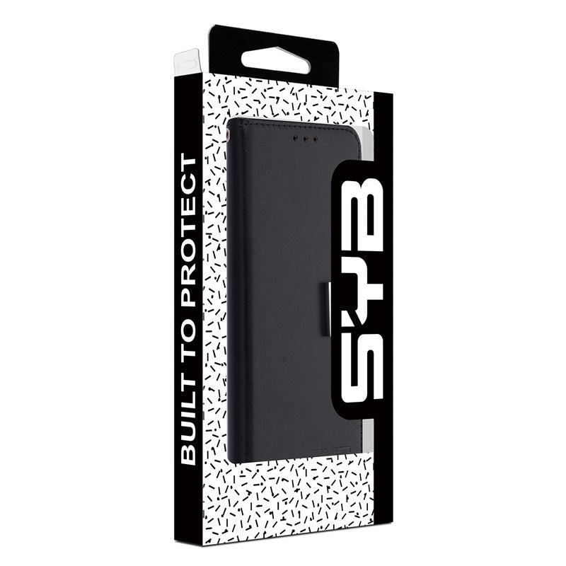 For Leather Wallet Folio Case with Credit Card Slots Pouch Cover for Apple iPhone 16 Pro Max - Black Case Cover Black