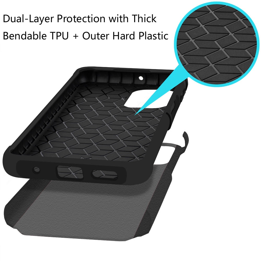 For Motorola Moto G Stylus 5G 2025 Fashion Graphic Design Hybrid 2in1 Tough Hard PC TPU Frame, Magnet Mount Friendly, Shockproof Protection Case Cover Carbon Fiber Black