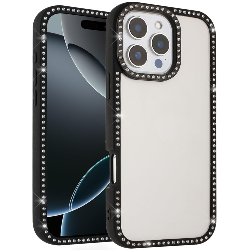 For Samsung Galaxy A16 5G Diamond Full Rhinestone Clear Hybrid Protective, Sparkly Bling Transparent Shockproof Bumper All Around Case Cover