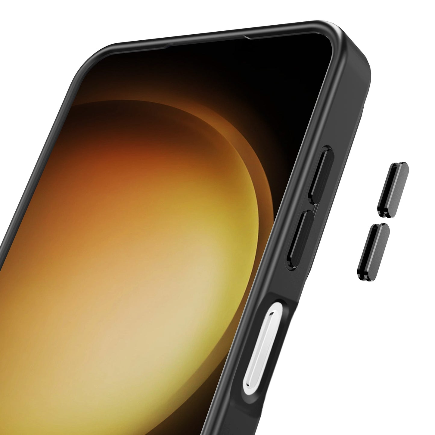 For Samsung Galaxy A36 Ultimate Heavy-Duty Shockproof Matte Acrylic Polished, Metal Buttons, Hybrid Bumper Thick Frame Case Cover Black