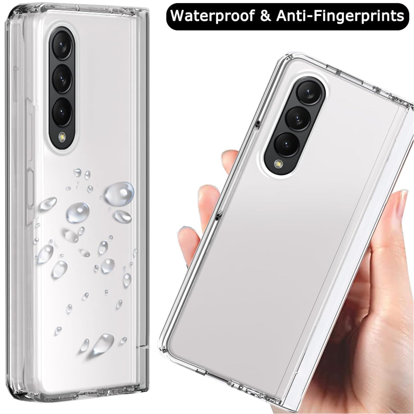 For Samsung Galaxy Z Fold 7 Premium Transparent Hard PC Back Slim Fit Thin Case Hybrid Protective Shockproof, Lightweight Case Cover Clear