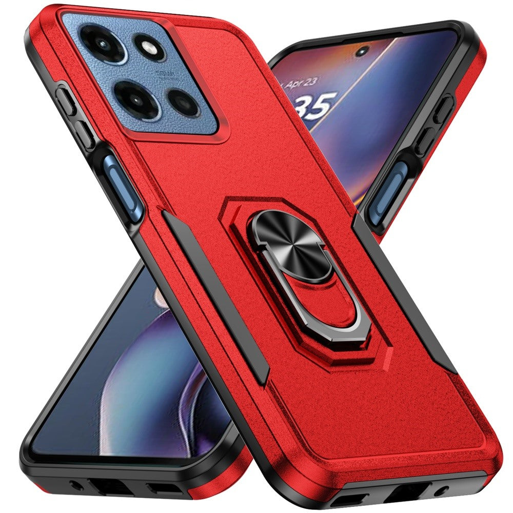 For Samsung Galaxy A16 5G Hybrid Rugged Tough 2in1 Drop-Proof Protection Military Grade Armor with Metal Ring Stand Case Cover