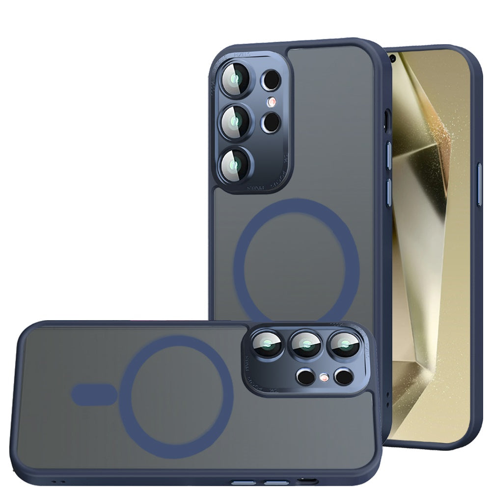 For Apple iPhone 16e (E edition) Complete Protection HQ Matte Translucent Hybrid Shockproof w/ Camera Protector Compatible with MagSafe Case Cover Blue