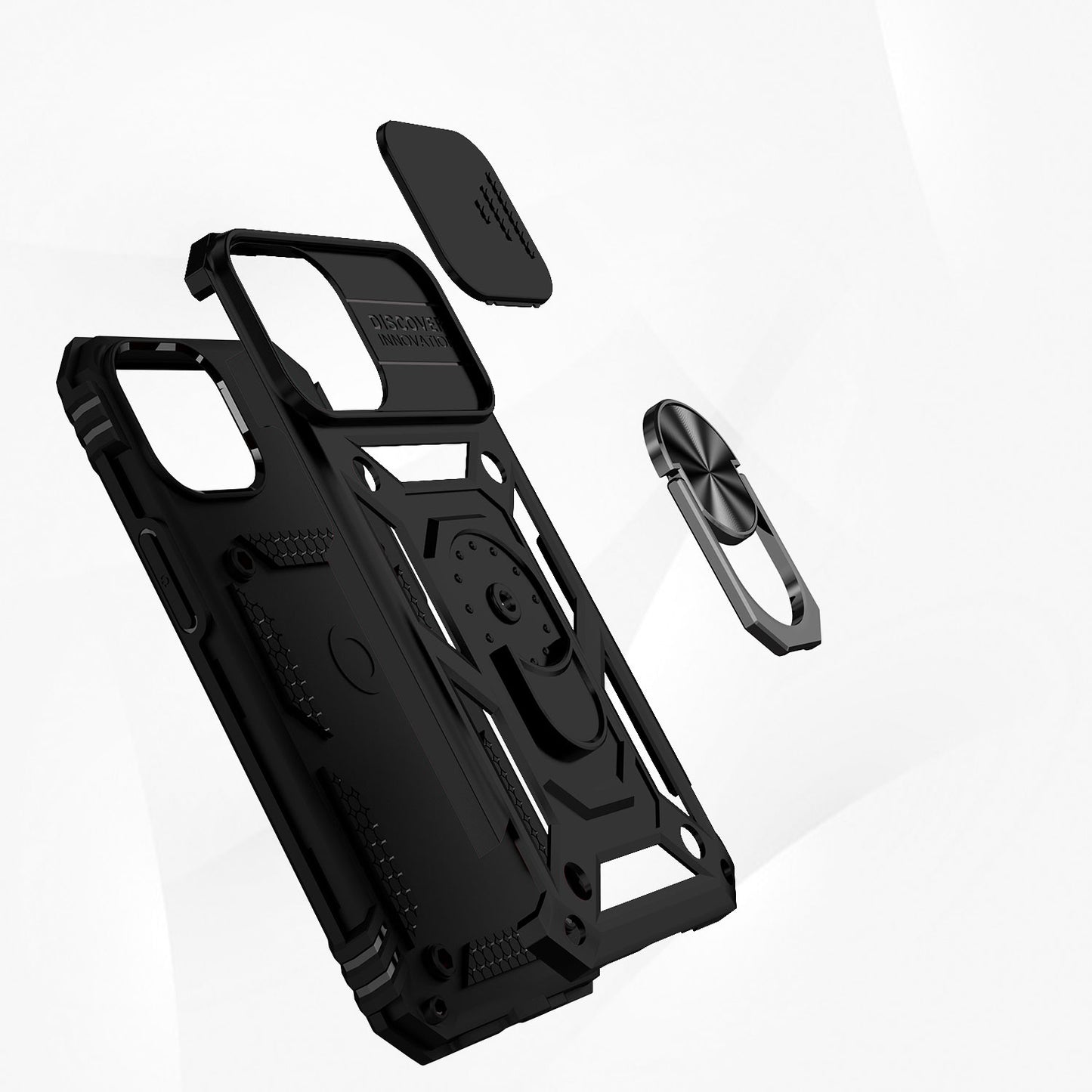 For Samsung Galaxy A06 Hybrid Shockproof Edge Bumper with Stand, Camera Lens Protection & 360° Rotate Ring Kickstand Case Cover
