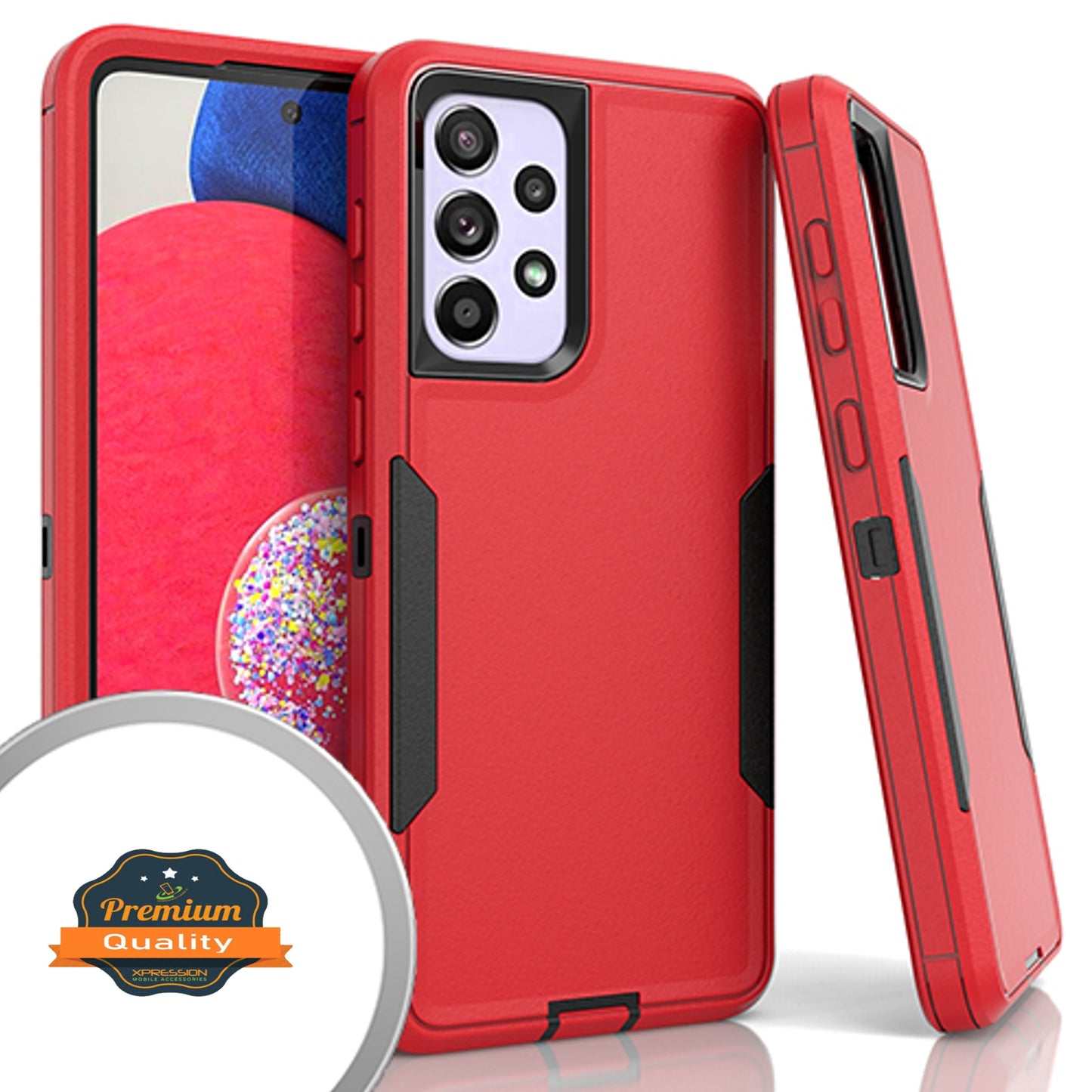 For Samsung Galaxy A16 5G Tough Hybrid Shockproof Silicone Rubber TPU + Hard PC Heavy Duty Three Layer Armor Protection Case Cover