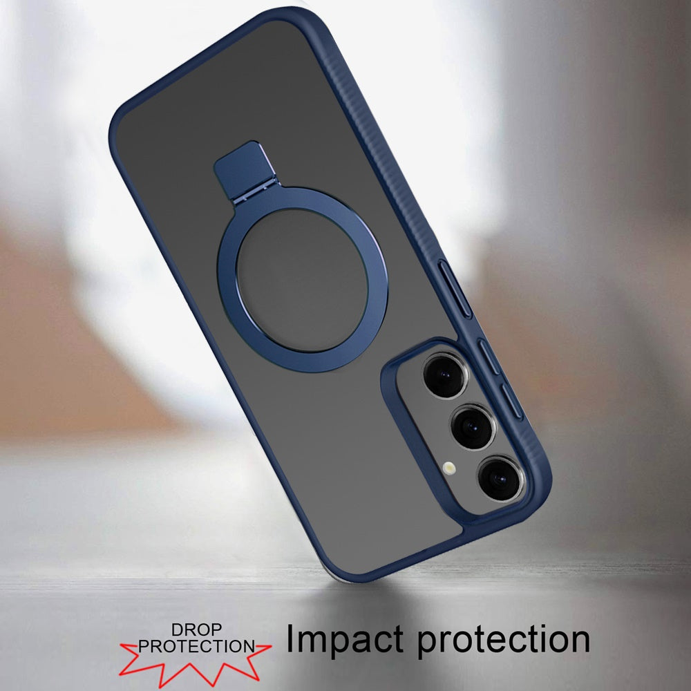 For Samsung Galaxy S25+ /S25 Plus /S24+ Plus Magnetic Circle Kickstand with MagSafe Compatibility, Matte Skin, Rugged Bumper, and Ring Holder Case Cover