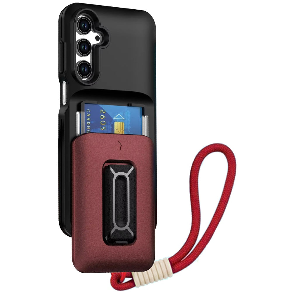For Samsung Galaxy S25 Ultra Wallet Case with 2- Credit Card Holder, Wrist Strap & Kickstand Hybrid Shockproof TPU Case Cover
