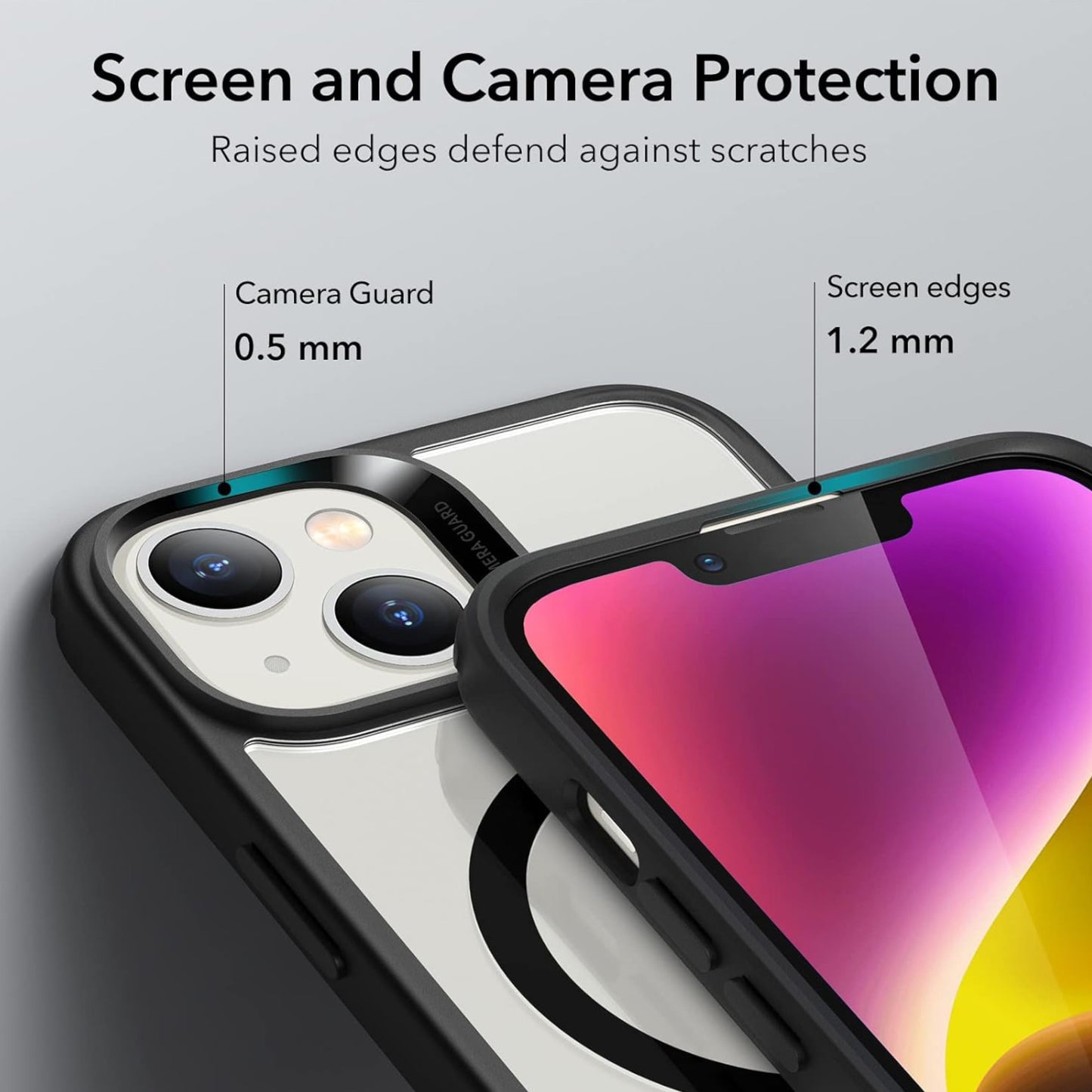 For Apple iPhone 15 Pro Max (6.7") Magnetic Compatible with Magsafe Wireless Charger TPU Hybrid Slim Transparent Purple Phone Case Cover