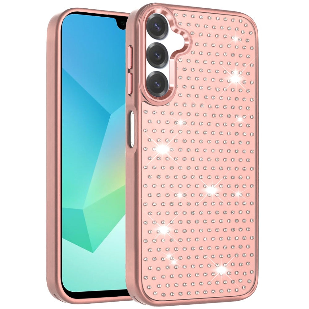 For Samsung Galaxy S25 Ultra Bling Diamond Metallic, Full Sparkle Chrome Edged Hybrid Protective Shockproof Case Cover