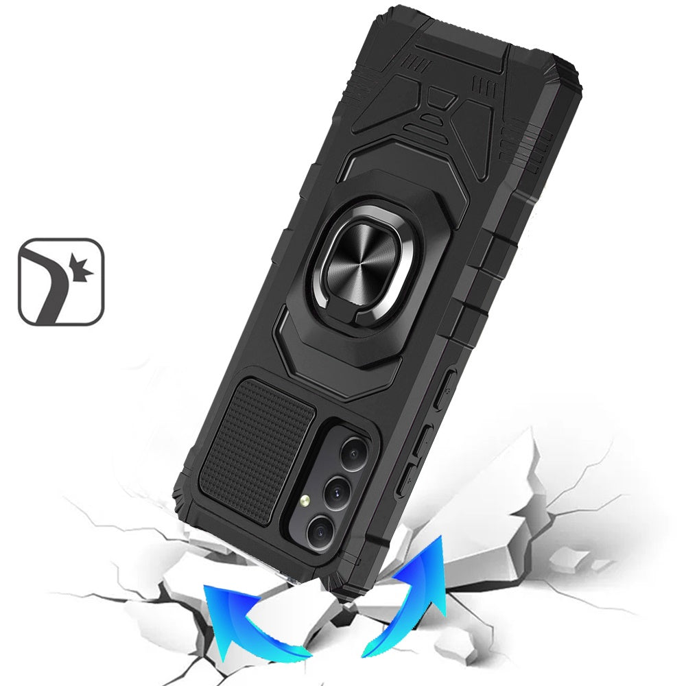 For Samsung Galaxy A26 Hybrid Dual Layer with 360° Rotate Magnetic Ring Stand Holder Kickstand TPU Rugged PC Shockproof Case Cover