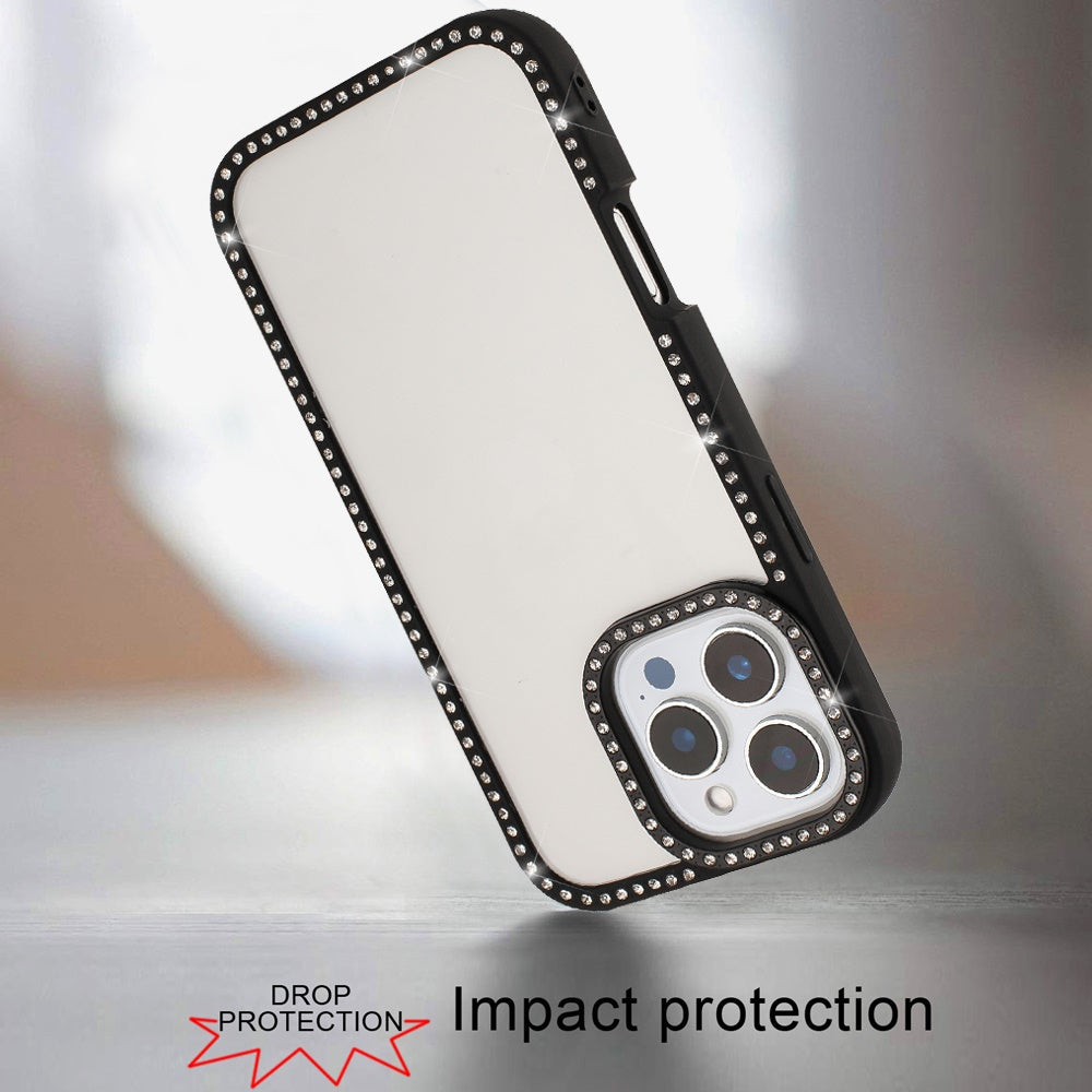 For Samsung Galaxy A16 5G Diamond Full Rhinestone Clear Hybrid Protective, Sparkly Bling Transparent Shockproof Bumper All Around Case Cover