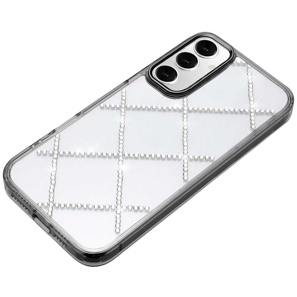 For Samsung Galaxy A16 5G Gem Glitter Diamond Bling Clear Hybrid TPU Cover, Colorful Shockproof Protective Back, Slim Fit for Women Girls Case Cover