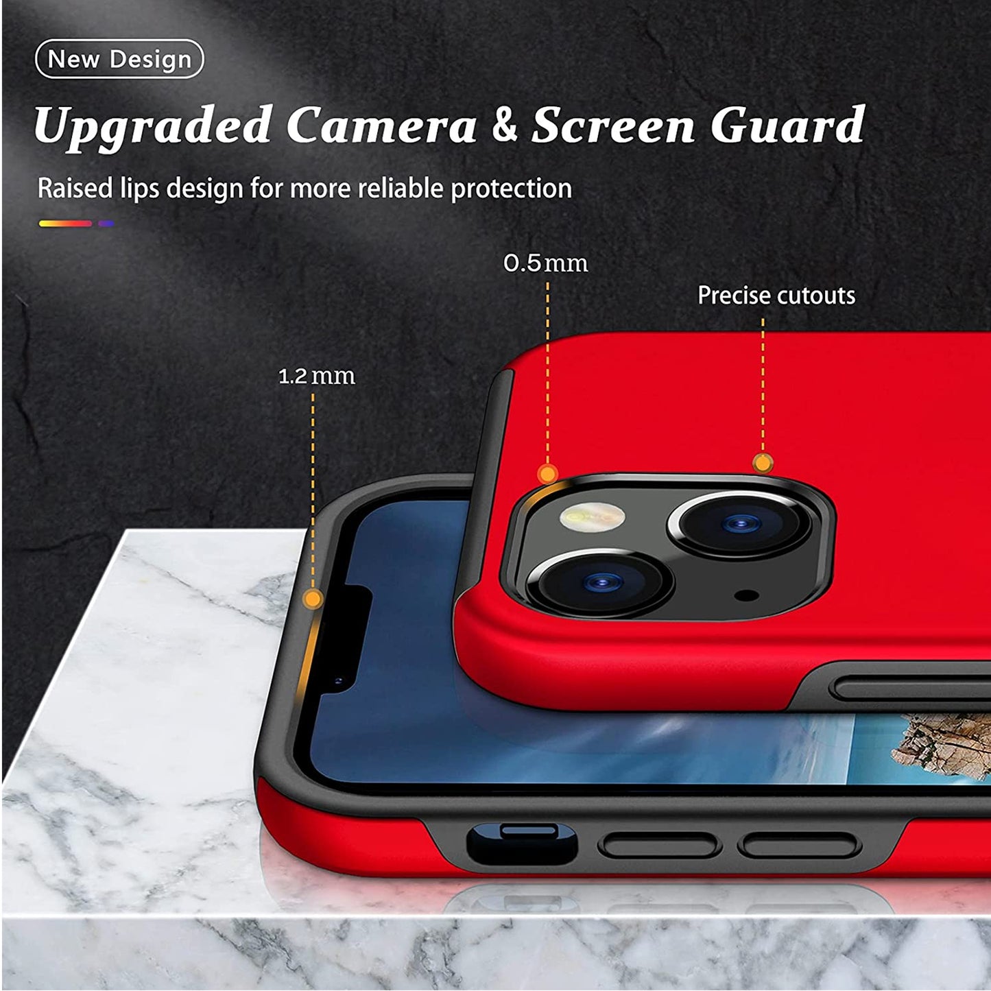 For Gabb Phone 4 Pro Military Grade Hybrid Case with Flat Metal Ring 360° Rotation Kickstand, Slim Fit Back Hard PC Case Cover Red