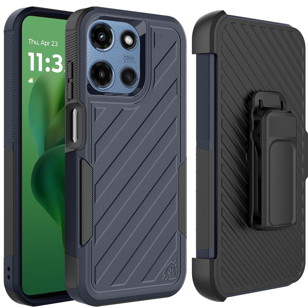 For Motorola Edge 2025 Rugged 2in1 Armor Combo Belt Clip Holster, Non-Slip Tough Hybrid lined Shockproof Case Case Cover