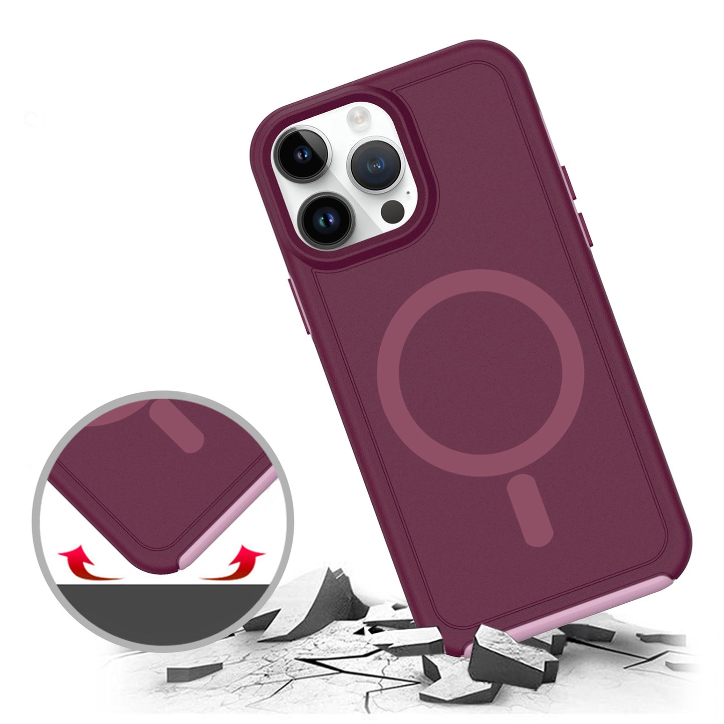 For Samsung Galaxy S25+ /S25 Plus /S24+ Plus Magnetic Circle, MagSafe Compatible, Guard Fused Heavy-Duty Hybrid Shockproof Slim Case Cover