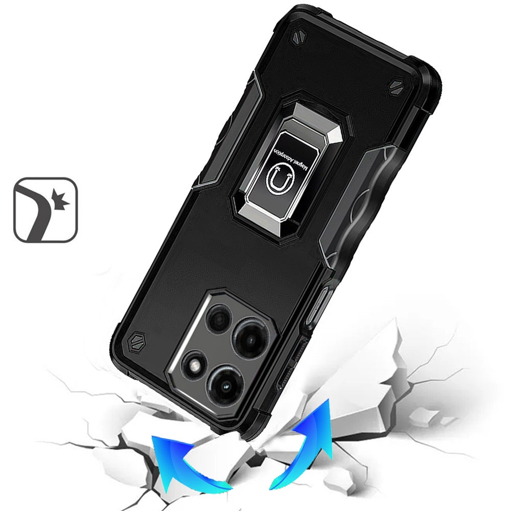 For Motorola Moto G Stylus 5G 2025 Hybrid Stand Magnetic Ring Holder Kickstand Heavy Duty Rugged Drop Silicone & Hard PC Shockproof Case Cover